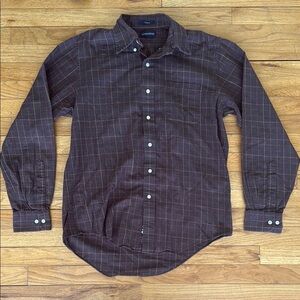 Lands' End Brown Casual Button Down Shirt